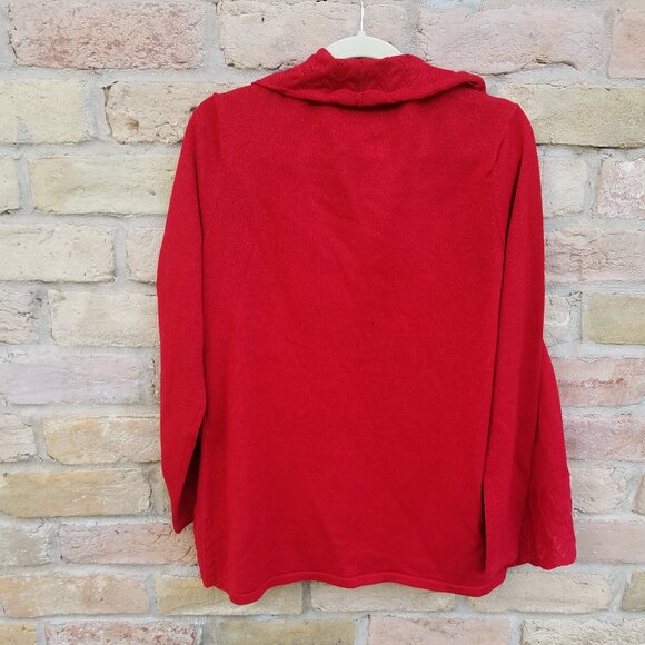 Briggs New York Red Sparkly Metallic Women's Medium Sweater - Picture 6 of 8